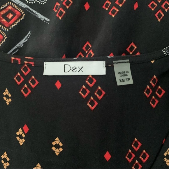 3/$30! Like New DEX Boho Pattern Zipper Front Dress - Picture 11 of 14